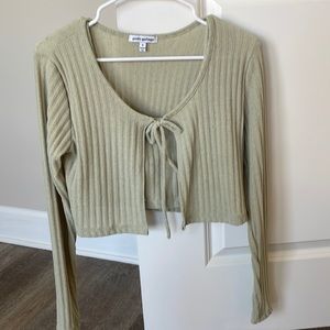 Two piece cropped sweater and tank top set in a beautiful green!